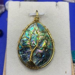 Fabulous Golden Copper Wire Wrapped Tree of Life Genuine Abalone Pendant‼️SOLD‼️